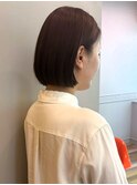 大人ミニボブ 切りっぱなしボブ ダークブラウン 耳かけボブ