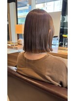 フロア(FLOOR) 切りっぱなし×ストレート×ベージュカラー