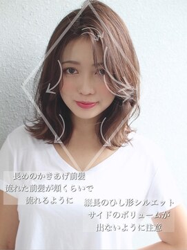 アフロート ディル(AFLOAT D'L) 【山口祥】外ハネミディアム大人かわいい前髪なし20代30代40代◎