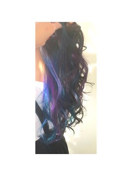 ジーナ 福岡千早(Zina) 【Zina千早】パープル×ブルーインナー/艶カラー/20代30代40代