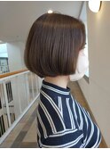 丸みショートボブ/ベージュ/ショートカット/小顔/20代/30代/40代