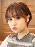 20代30代40代大人かわいいショートボブピンクベージュ