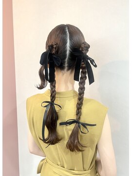 ミラ(Mila) 個性派ツインリボンアレンジ＊リボン