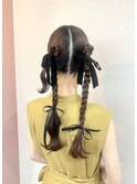 個性派ツインリボンアレンジ*リボン