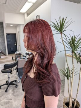 リグレイス(Re×Grace) ☆ゆるふわカール顔周りレイヤーカシスレッド☆