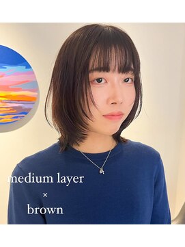 トレス(TRESS) ミディアム レイヤー 顔周り ブラウン 表参道 原宿