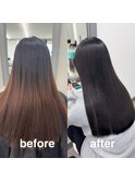 髪質改善 くせ毛 ストレート 縮毛矯正 艶髪 ロング 湿気対策