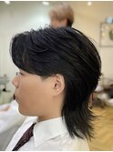 毛流れセンターパートウルフニュアンスパーマフェザーパーマ柏駅