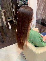 ヘアショップエヌアンドエー 久喜 栗橋店(hairshop N&A) するんとした指通り◎艶感ロングストレート/オレンジブラウン