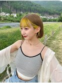 ショート ボブ インナーカラー 韓国風5611