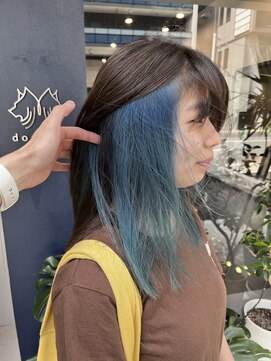 ドッグスター(dog star) ターコイズブルーインナーブリーチカラー 登戸/向ヶ丘遊園