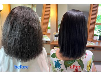 ネバーランド(NEVERLAND)の写真/お客様の髪質に合った薬剤を選定し施術するので、ダメージも最小限に抑え、ナチュラルなサラ艶髪に♪