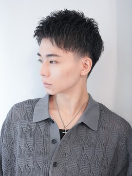 フラッグヘアー 博多駅前店(Flag HAIR) メンズショートソフトツイストアップバング