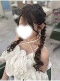 編み込みツインテール/三つ編み
