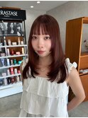 レイヤーカット/チェリーブラウン