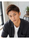 スパイキーショート束感ツイストパーマメンズフェード