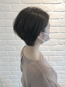 デイジー インデックスヘア 大島店(DAISY index hair) 大人可愛い前髪ありひし形耳掛けクールショートボブ20代30代40代