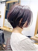 クールショートボブ・前下がり・ピンクブラウン【BISA】