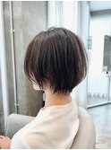大人ショートボブ・ヘアイルミナカラーグレーベージュ/