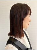 マロンカラーとロブカット