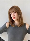 フェイスレイヤー20代30代大人可愛い前髪パーマ小顔カット