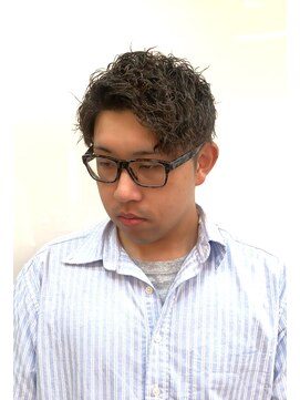 銀座マツナガ 浅草店 ツーブロ スパイラル ナチュラルパーマ ビジネス風