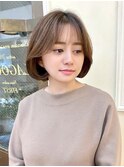 韓国風メルティカラーショートボブ前髪あり20代30代40代50代