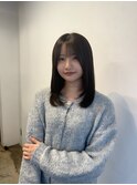 韓国ヘア/ローレイヤーカット/ブルーブラックシースルー前髪