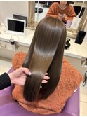 京都美容室 髪質改善 レイヤーカット ブリーチなし 透明感カラー