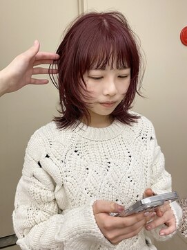 パークレーン アイス イヴェン(park lane ICI yeven) ブリーチなしWカラー10代20代ピンクパープル/akane