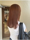 小川/ブリーチなしwカラーレイヤーカットオレンジベージュ