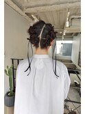 20代30代◎大人可愛いヘアセットリボン結婚式参列