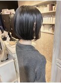 福山美容室caary切りっぱなし内巻きボブ透明感骨格補正20代30代