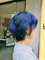 ファム 横川店(femme)&nbsp;ビビットブルーのダブルカラー