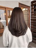 ロングレイヤー ブラウンカラー