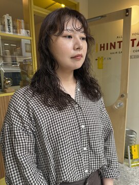 ヒントステーション(HINTSTATION) 〈浅草 半個室〉ふわふわパーマ×ラベンダーブラウン