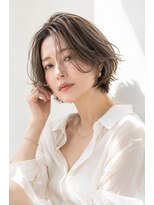 アッシュ 学芸大学店(Ash)&nbsp;ショートボブ/大人女性/ベージュアッシュ/白髪ぼかし/脱白髪染め