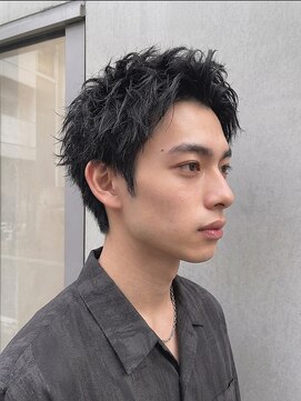 カバーヘア ブリス 志木南口駅前店(COVER HAIR bliss) 夏カラーブリーチなし無造作ツーブロックアップバングp志木
