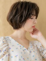 カバーヘア ブリス 志木南口駅前店(COVER HAIR bliss)&nbsp;黒髪ダークアッシュウルフショートレイヤーマッシュボブ30代W