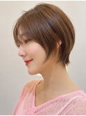大人可愛い丸みショート×ナチュラルブラウン