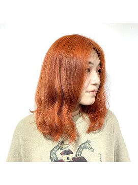 プランクスター(prankster) [prankster]オレンジのセンターパート　セミロング