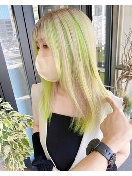 ガルボ ヘアー(garbo hair) 艶髪ストレート10代20代30代インナーカラーグリーンケアブリーチ