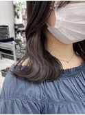 インナーカラーイヤリングカラー_ラベンダーグレージュ_グレー◎