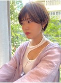 前髪あり/シースルー/大人ショートボブ/エアリー/くびれ/丸み