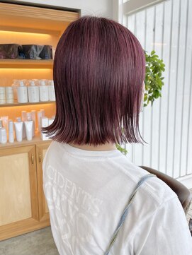 ユラギフロムユイマァル 水島店(YURAGI from YUIMARL) 切りっぱなしボブ×ピンクヴァイオレット