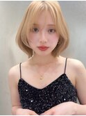 ハイトーン/ボブ/ウルフボブ/ブリーチ/イメチェン/大人前髪_5