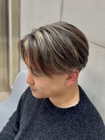 リベル(LIBER)&nbsp;メンズハイライトメッシュ/金メッシュ/センターパート/八王子