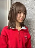 原宿ブリーチなしダブルカラーピンクベージュミディアムボブ20代