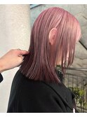 ブロンドに落ちるペールピンクケアブリーチハイトーン