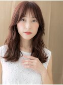 チェリーブラウンくせ毛風美髪フェミニンロング308W上尾30代40代